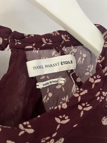 Camicetta/top ISABEL MARANT ETOILE Presley trasparente bordeaux floreale Eu36 Uk8 - Foto 8 di 11