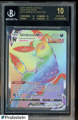 2021 Pokemon SWSH Evolving Skies #214 Umbreon Vmax SCR BGS 10 BLACK LABEL