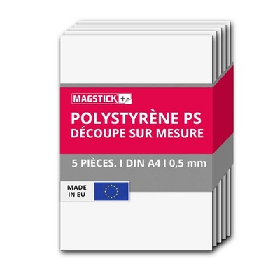Styroporplatten I 5er Set PS Blatt weiß A4 29,7 x 21 cm x 0,5 mm