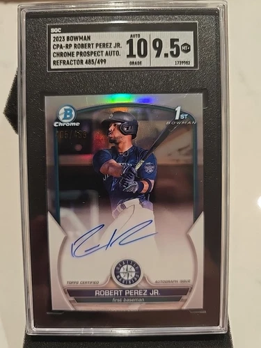 2023 Bowman Chrome Robert Perez Jr. 1st Auto Refractor /499 Auto 10 Card 9.5