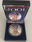 2001 American Silver Eagle - Colorized 1 oz .999 Silver Coin w/Box