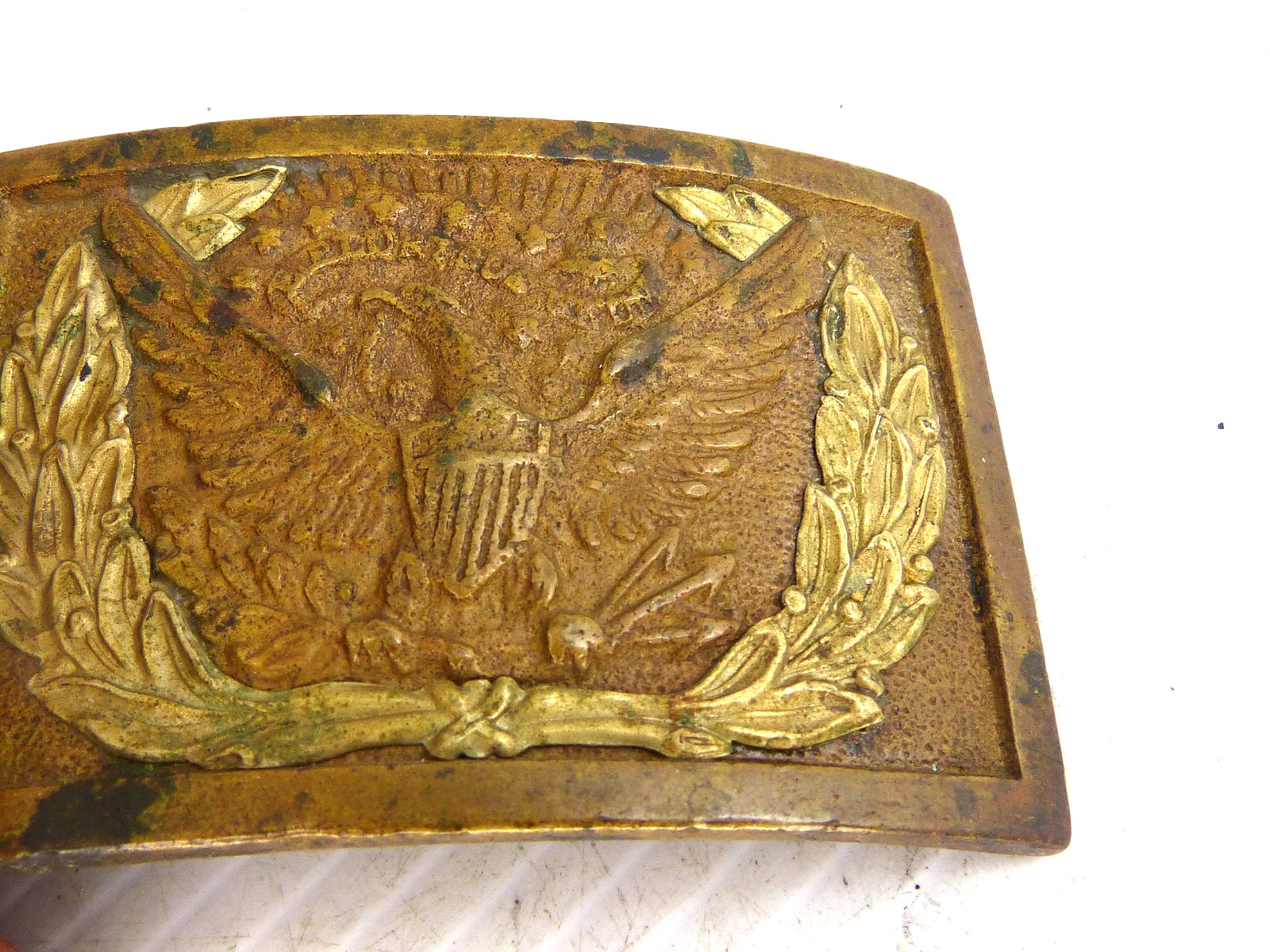 Beautiful Antique Model 1851 Eagle Belt Plate W Leather Belt / Hangers M1851