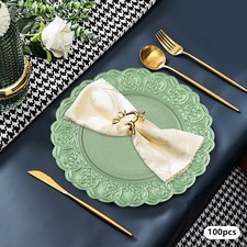 100Pcs Charger Plates Set, 13 Inch Round Charger Plates Plastic Wedding Dinner