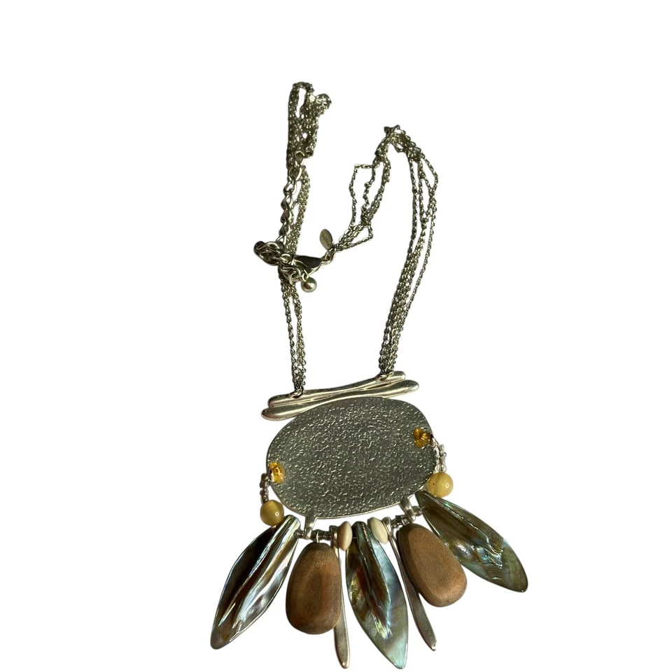 Chico's 多股绿石吊坠项链银色声明 — 第 4/4 张图片