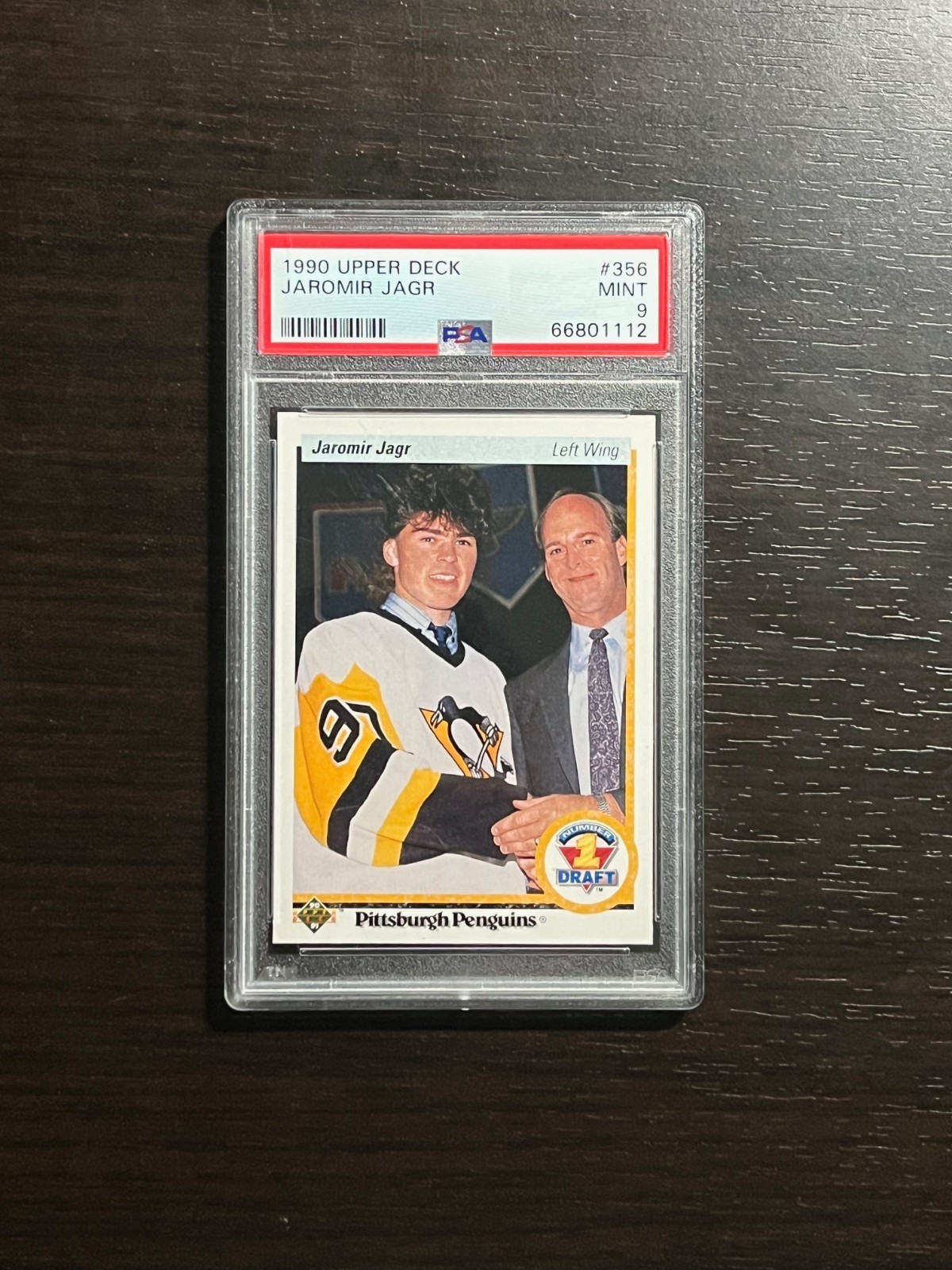 JAROMIR JAGR 1990 Upper Deck Rookie RC Card #356 Graded PSA 9 Mint! Penguins