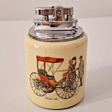 Vintage Ceramic Table Lighter – Duryea 1893 & Daimler 1886 briquet accendino