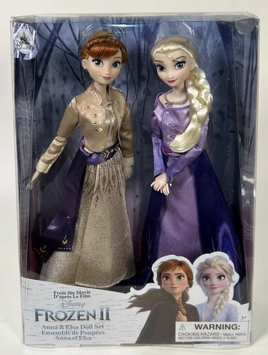 Disney Store Frozen 2 Elsa & Anna 2-Pack Doll Set Queen purple and gold dress