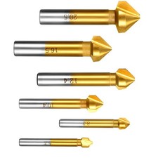6X Durable 90 Degree HSS Chamfer Cutter Bit Chamfering Countersink Drill Parts