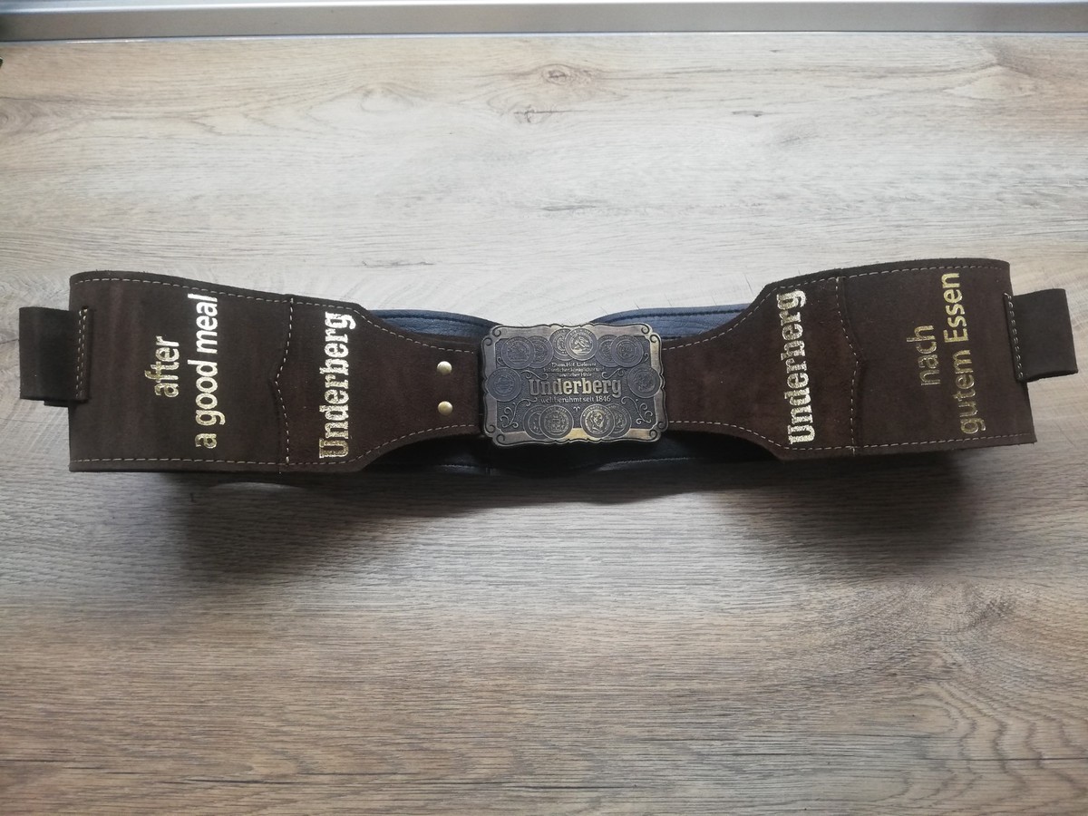 ウンダーベルグ ガンベルト ディスプレイ用 Underberg Gun Belt VTG RARE UNDERBERG LEATHER SUEDE GUN BELT BUCKLE BEER BITTER