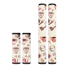 Microwave and Refrigerator Door Handle Covers 4PCS, Coffee Cup Design, Polyes...