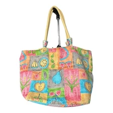 Sun ‘N Sand Fruits Farmers Market Beach Zip Oversized Colorful Duffle Bag Summer
