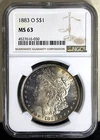 1883 O Morgan Silver Dollar US Coin NGC MS63
