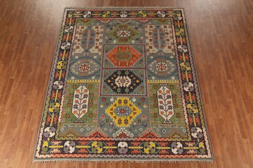 Handmade Traditional Wool Area Rug 8x10 Ft Geometric Oriental Living Room Rug - Picture 14 of 19