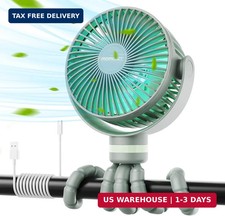 8000mAh Portable Stroller Fan, 27H Ultra-long Battery Life Detachable 4