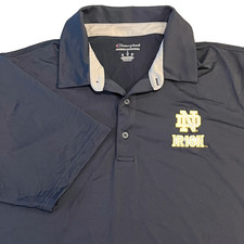 Notre Dame Fighting Irish Champion Polo Shirt Mens L Navy Performance Stretch