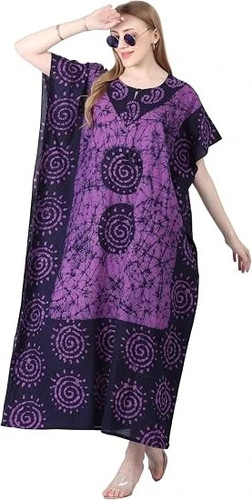 Women's Cotton Floral Caftan Maxi Dress Plus Size Kimono Lounge Beach Cover Up