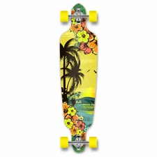 Yocaher Punked Drop Through Longboard Complete -  Tropical Day 