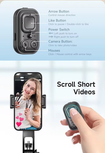 Face Tracking Tripod 360 Rotating iPhone Camera Stand Selfie Stick w/Remote - Picture 4 of 14