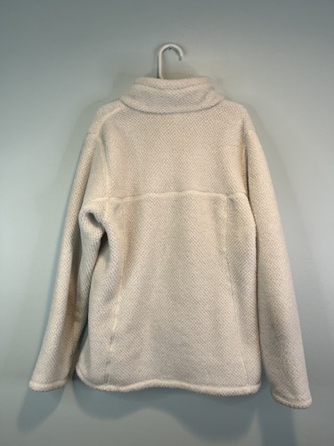 Patagonia Girls Sweater Large 12 Off White Re Tool Fleece Snap T Pullover Pocket - Picture 8 of 8