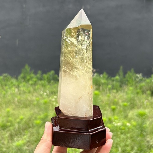 2.24LB Natural Quartz obelisk mineral specimen crystal Reiki+stand - Picture 7 of 13