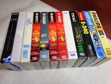 Blank VHS 240 Minute Video Tapes Used/Pre-Loved - Bulk Lot of 12