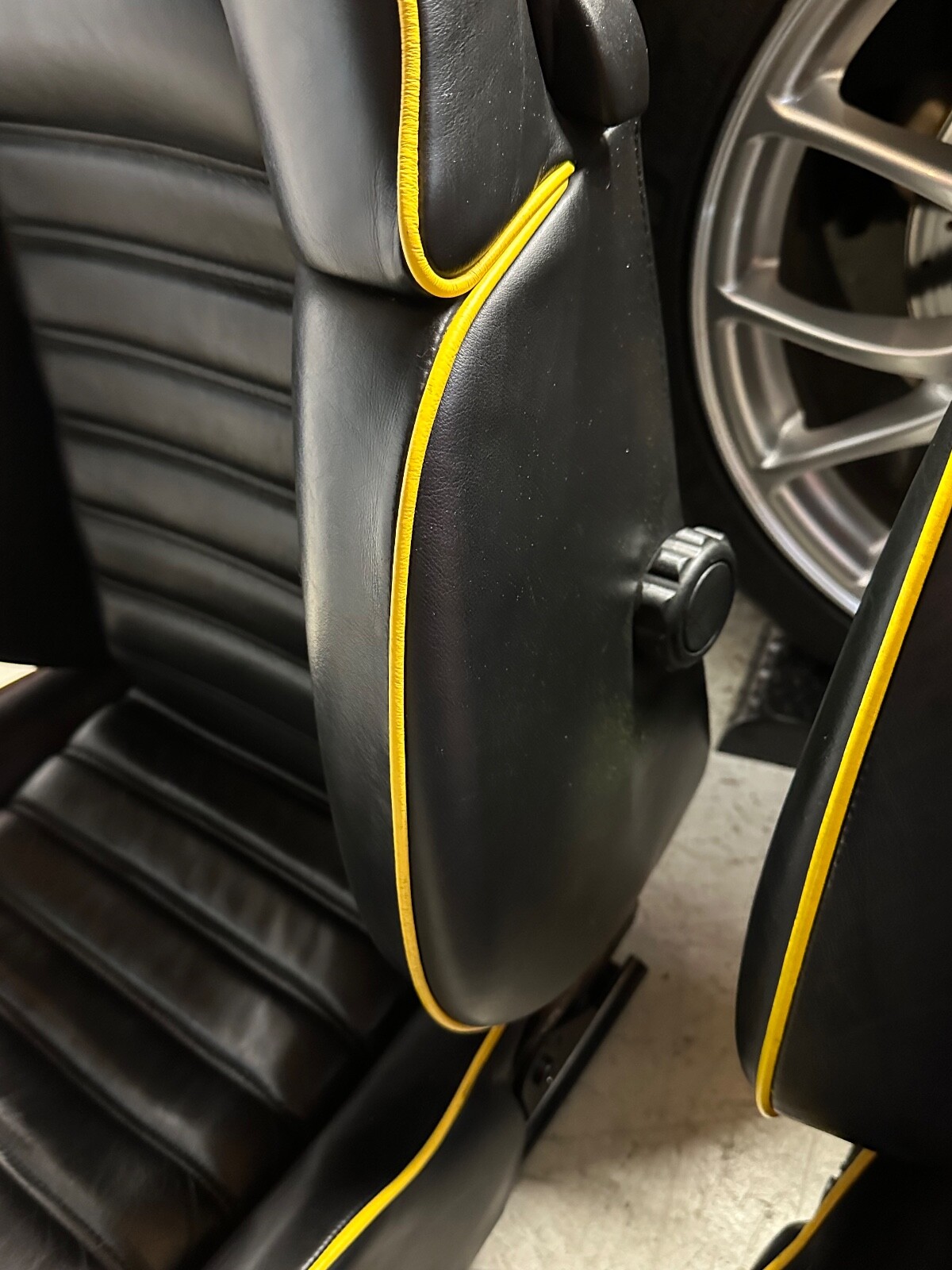 Ferrari 360 Leather Seats, Black with Yellow Piping, OEM Power adjustable