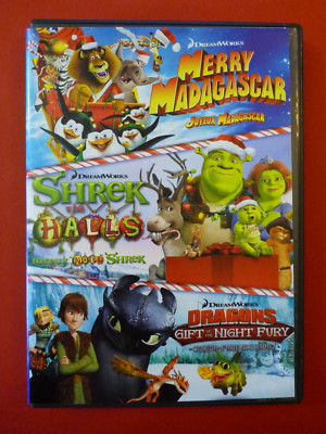 DreamWorks Holiday Classics DVD Merry Madagascar Shrek the Halls Dragons 