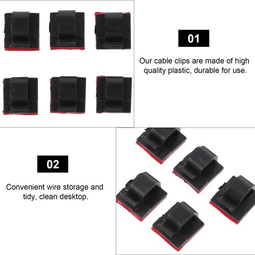 15 Pcs Wire Management Firmware Office Cord Clips Tabletop Cables Holder - Photo 6/12