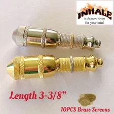 Inhale 2 PCS Sneak A Toke herb tobacco smoking metal pipe w 10 brass screen