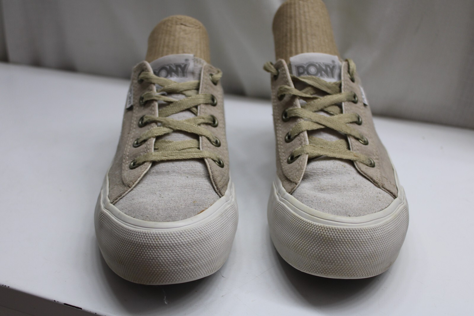 Sneakers Pony 5.0 platform oro beige bianco tela stringate super comode casual