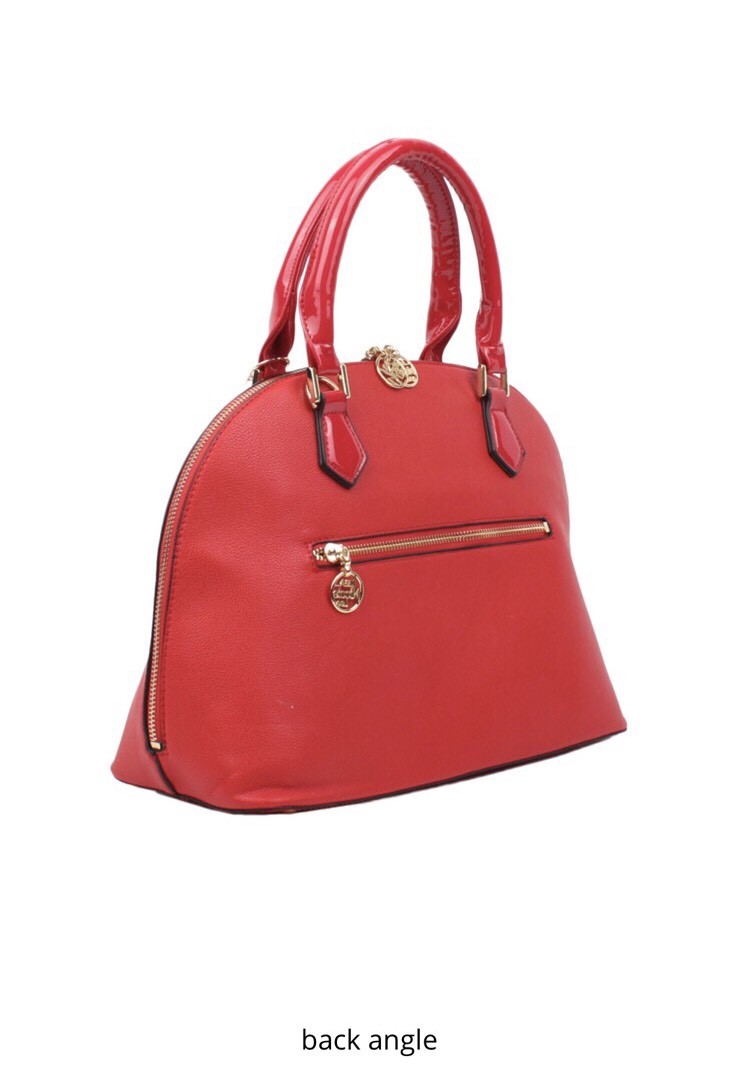 👄NICOLE LEE USA RED ROSE RUFFLES DOME SATCHEL BAG W/STRAP  display picture 1
