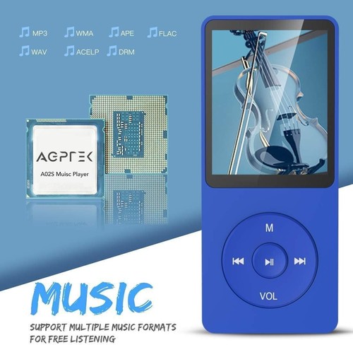Reproductor de MP3 AGPTEK A02S 16 GB 70 horas reproducción sonido sin pérdidas reproductor de música Sup... - Imagen 2 de 8
