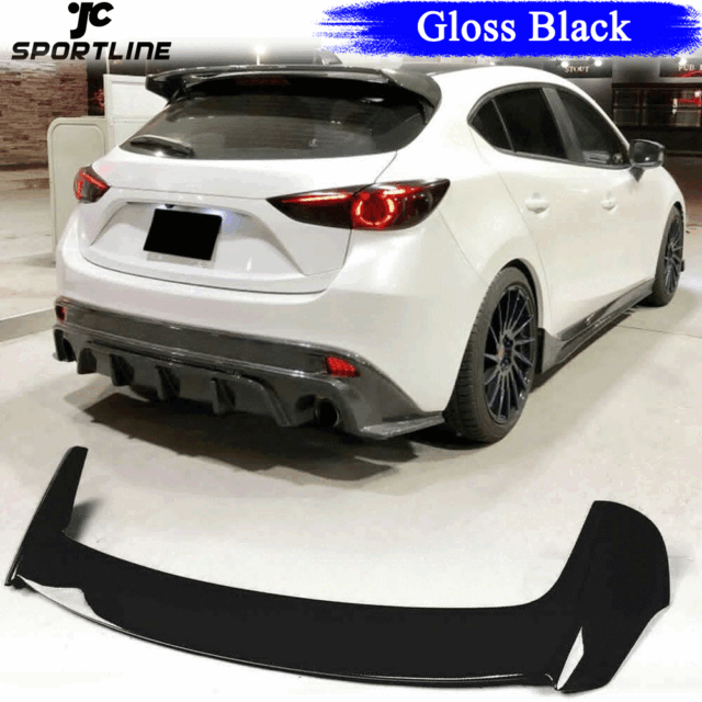 For Mazda 3 Axela Sport Hatchback 2014-17 Rear Roof Spoiler Lip Wing Gloss Black For Mazda 3 Axela Sport Hatchback 2014-17 Rear Roof Spoiler Lip Wing Gloss Black