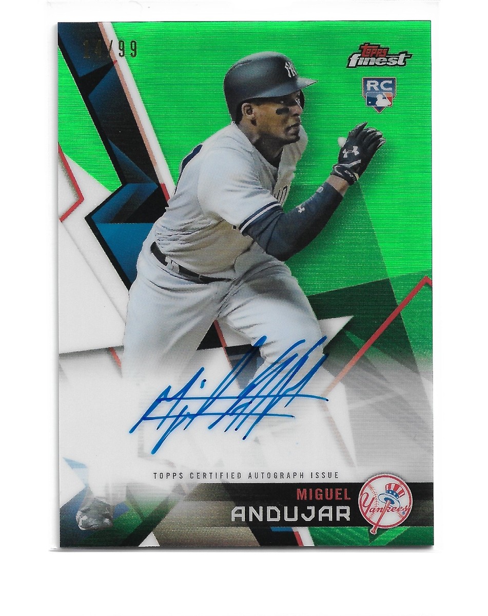 Miguel Andujar 2018 Topps Finest RC Auto Green Refractors #/99 New 