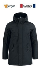 CLIQUE Giubbotto CRESTON Imbottito Stile Parka Lungo Trapuntato Unisex Nero