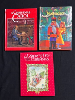 Lot of 3 Christmas Children's Books Nutcracker Christmas Carol Story a Day