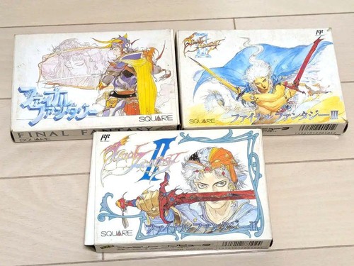 Final Fantasy I II III Set Famicom Box Manual Included Square Retro NTSC-J