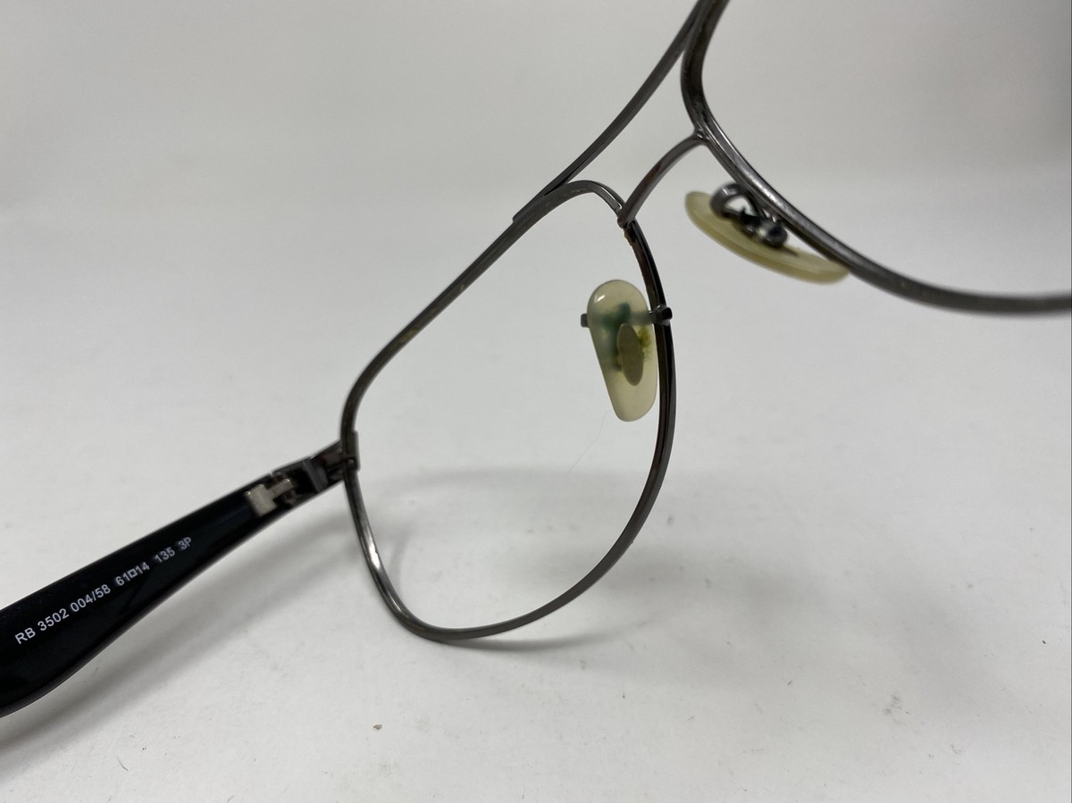 RAY BAN ITALY RB 3502 004/58 GUNMETAL BLACK 61/14 61mm SUNGLASSES 