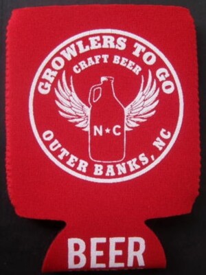 BEER MAKES ME HAPPY Bottle or Can Beer KOOZIE, Growlers To Go, NORTH CAROLINA