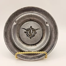 Vintage Pewter Marlboro Ashtray Longhorn Steer Compass 5.5"