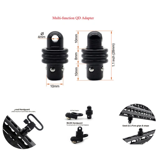 M-LOK QD Sling Mount Swivel with Quick Detach Stud Attachment MLOK Sling Swivels - Picture 6 of 26