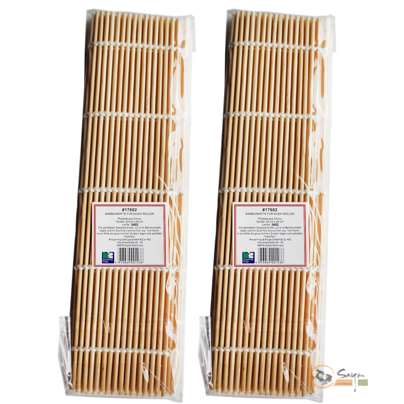 2Stück KK Sushi Matte 24x24cm Sushimatte Sushi Maker Bambusmatte Bambus Matte