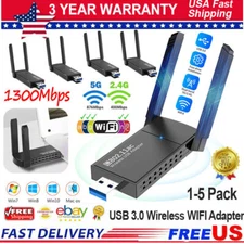 1300Mbps USB 3.0 Wireless WIFI Adapter Long Range Dongle Dual Band 5Ghz Network