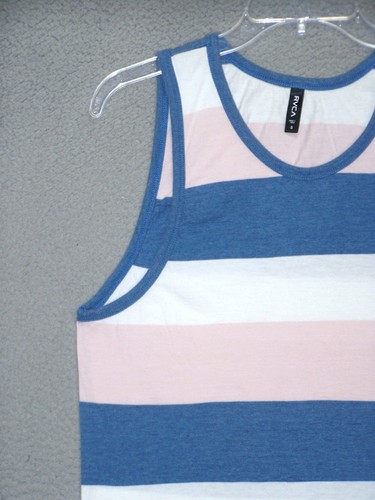 RVCA Top Women Small Pink Blue Tank Halter Sleeveless Casual Beach Active Ladies - Picture 3 of 10