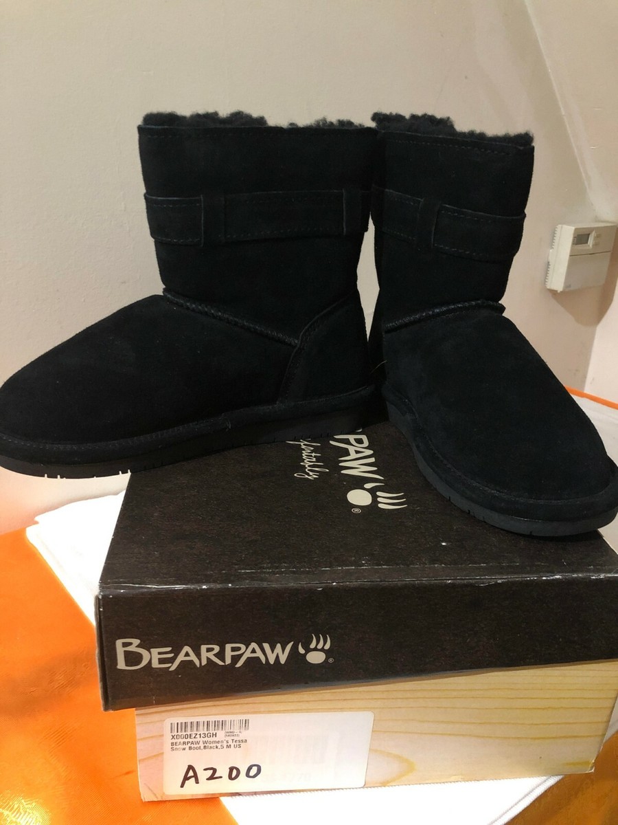 Bearpaw Women's Tessa Snow Boot, M US/3 UK/36 EU/22 Japan, Black
