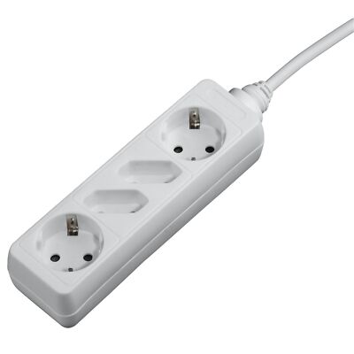 Hama Steckdosenleiste 4fach 2x Schuko 2x Euro Mehrfachsteckdose Steckerleiste WH
