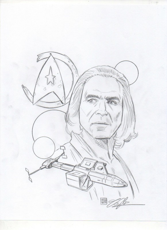 Star Trek TOS Khan Botany Bay ORIGINAL PENCIL SKETCH by Tim Shinn