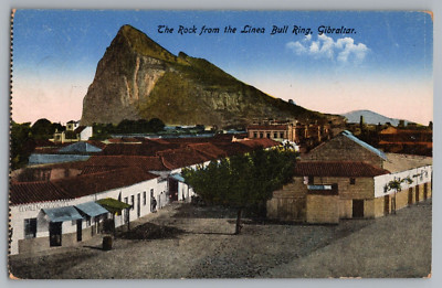 The Rock From The Linea Bull Ring Gibraltar Postcard