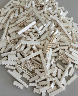 SHIPS FREE!! LEGO WHITE BIG BRICK LOT OF 50 1x3 1X4 1X6 1X8 1x16 etc Parts Mix
