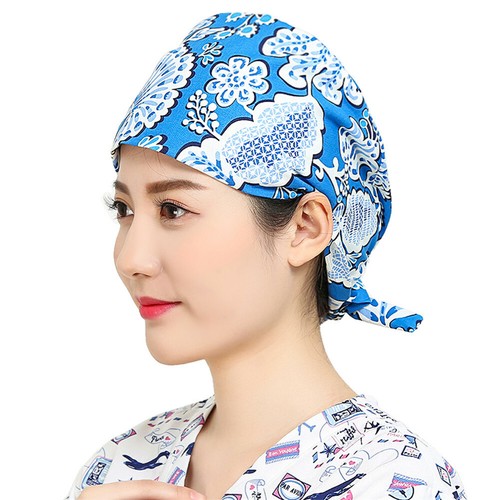 Womens/Mens Florals Printed Cap Scrub Hat/Cap Head Wear Adjustable Accessories - Picture 447 of 660